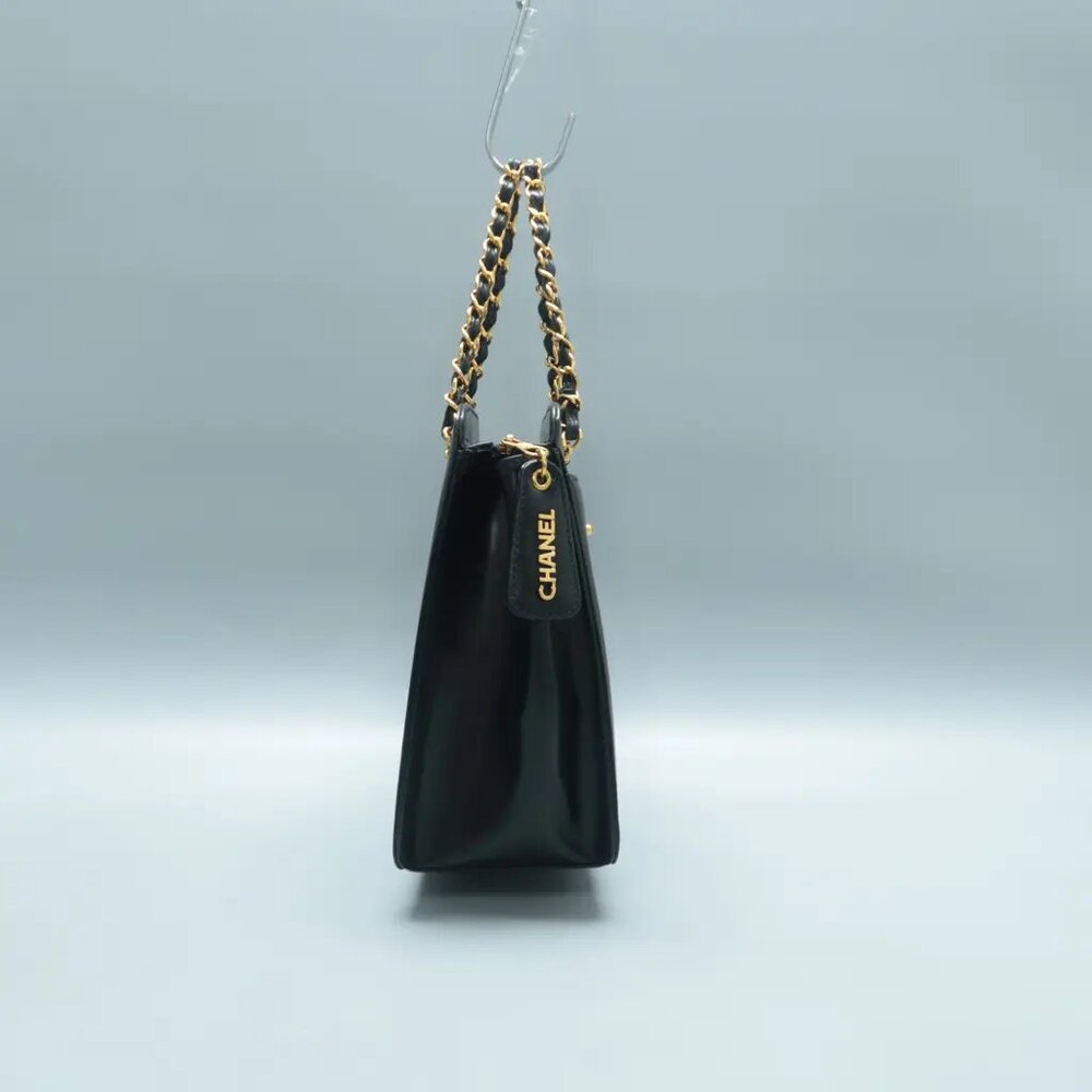 100% Authentic CHANEL  Black Leather Satchel 922-113024 - Picture 5 of 12